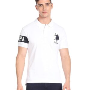 U.S. POLO ASSN. Men Cotton Solid Slim Fit Polo Shirt